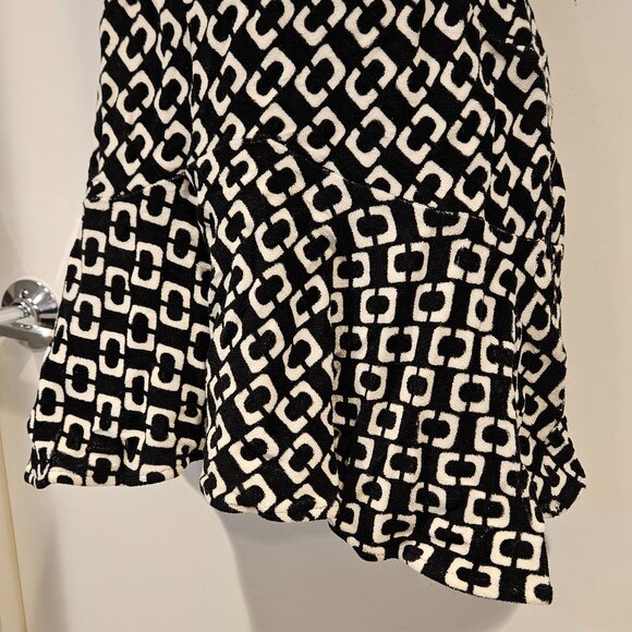 DVF Terry Cloth Cover Up, Chain Link Design, Strapless, Black & White, Size S - Picture 5 of 11